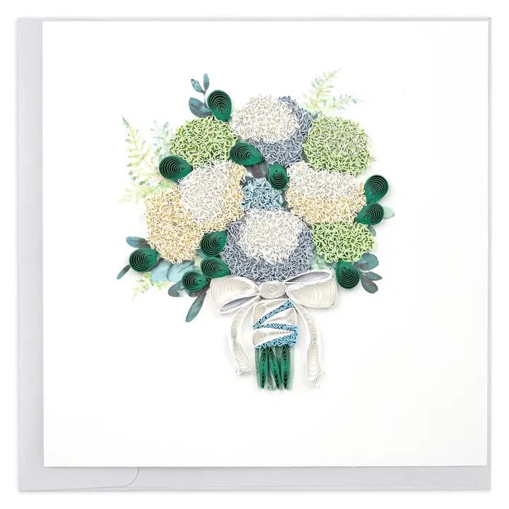 Hydrangea Wedding Bouquet Quilling Card