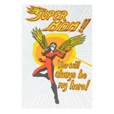 Super Mom! Letterpress Card