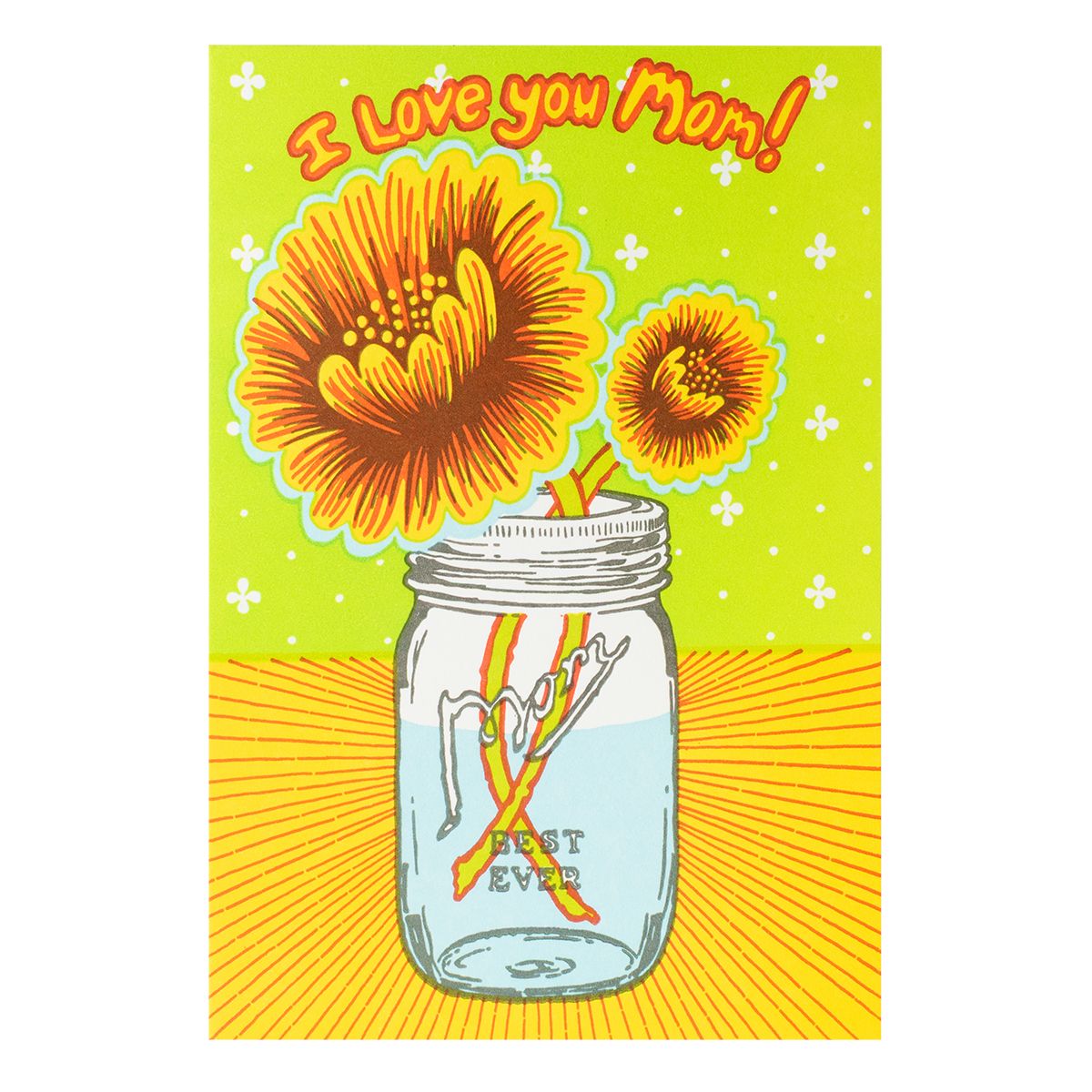 I Love You Mom! Letterpress Card