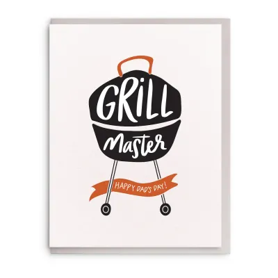 Grill Master Letterpress Father's Day Greeting Card