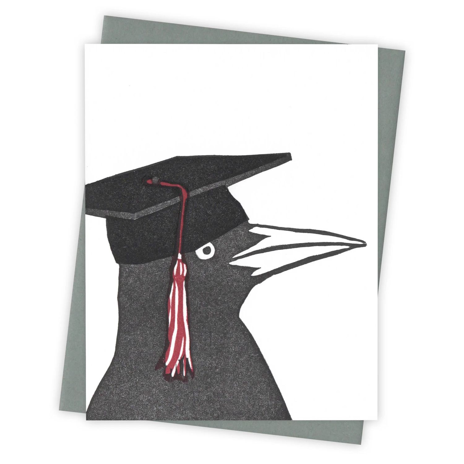 Mortar Board Grackle Letterpress Card