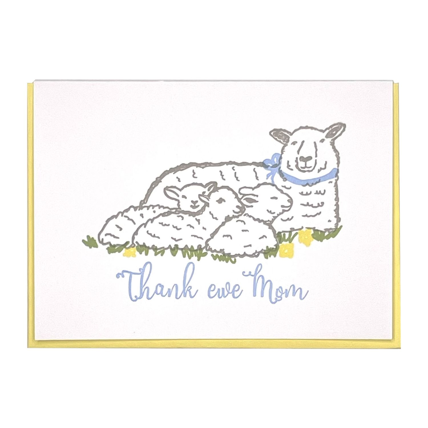 Thank Ewe Mom Letterpress Greeting Card