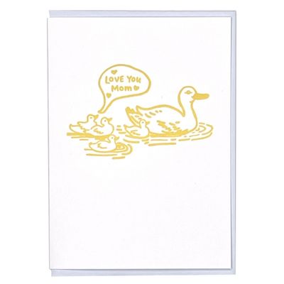 Duck Mom Letterpress Greeting Card