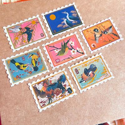 Gold Foil Bird Stamp Washi Tape