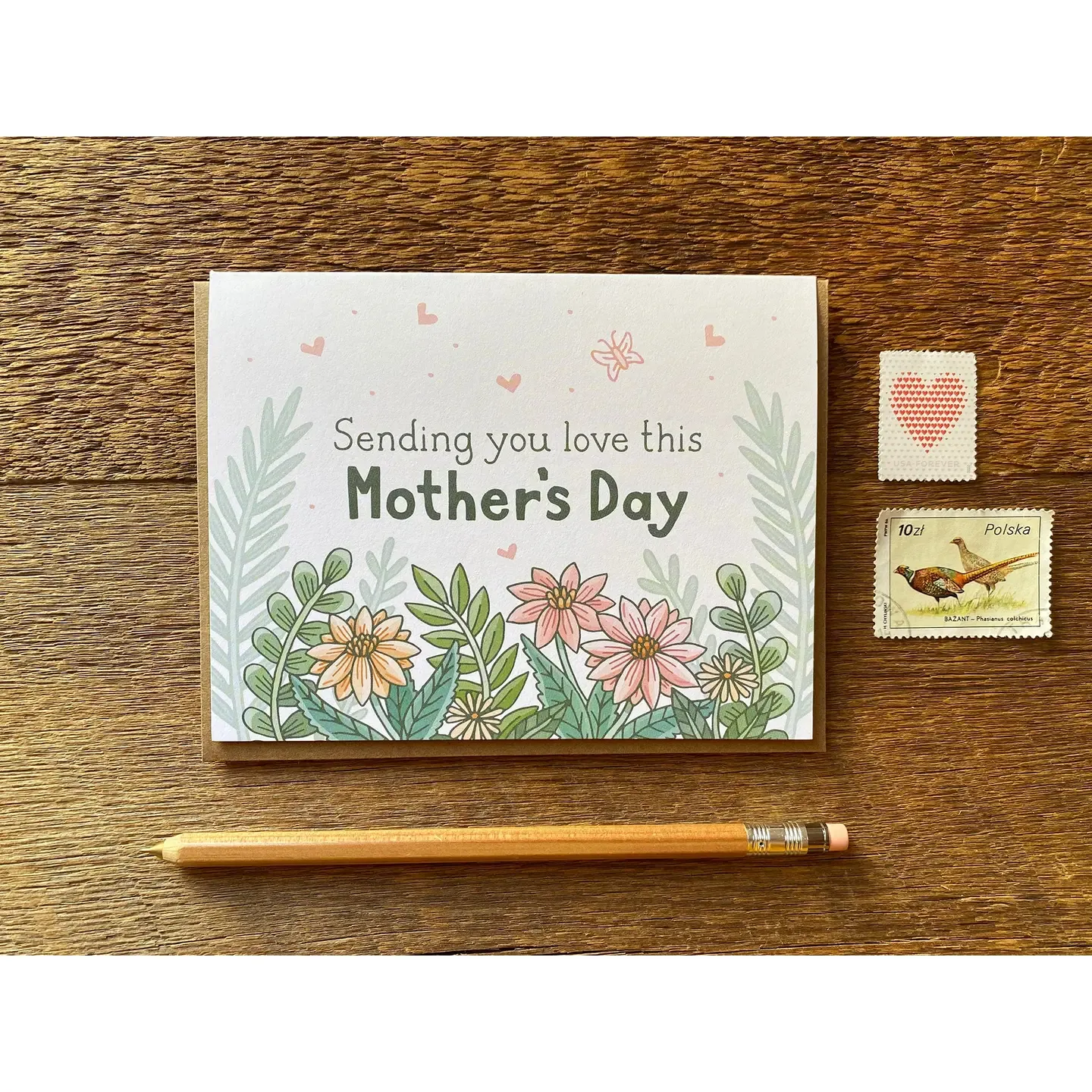 Sending You Love Mom Letterpress Card