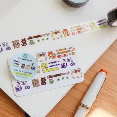 Brush, Pens &amp; Cats PET Tape