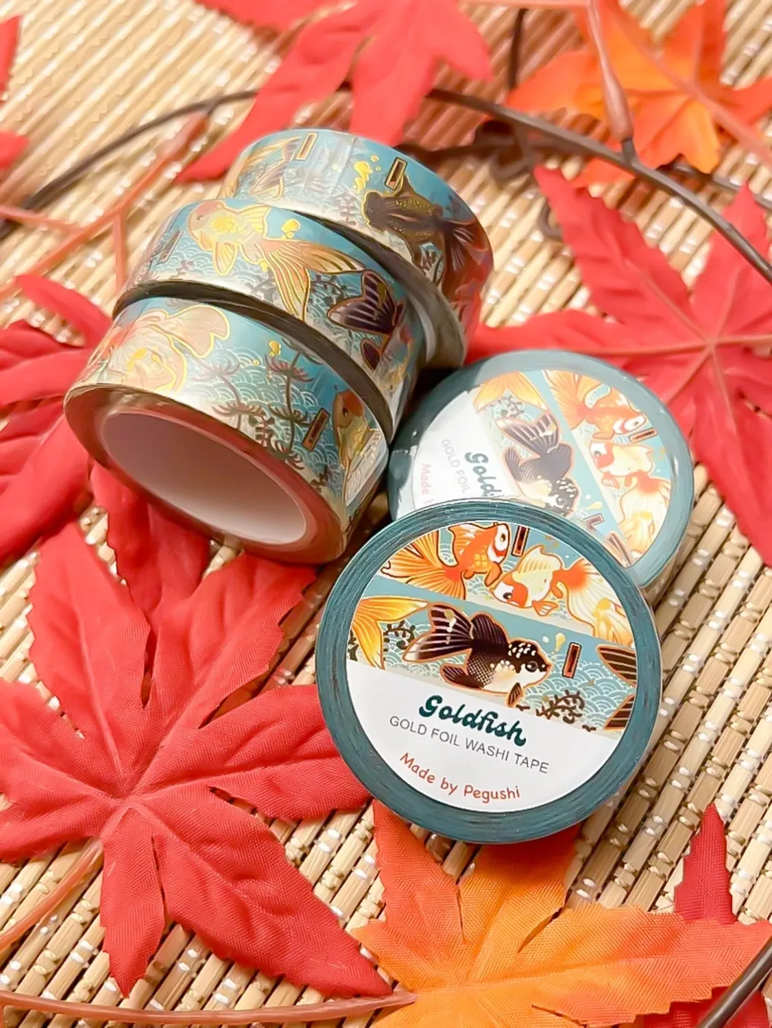 Gold Foil Goldfish Washi Tape