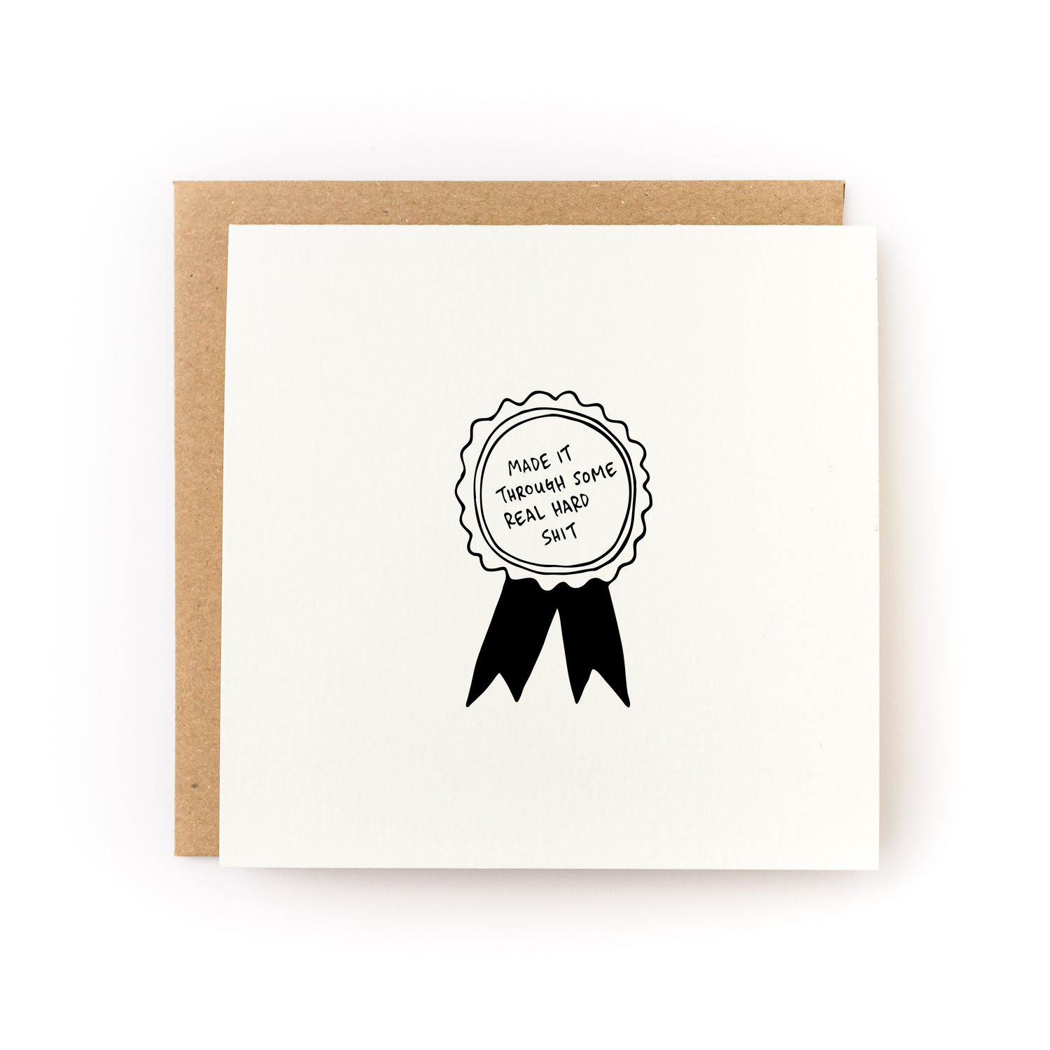 You Made It Medal Letterpress Card