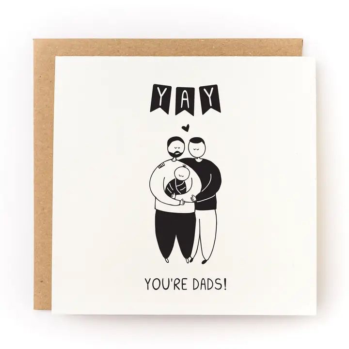 Yay You're Dads Letterpress Card