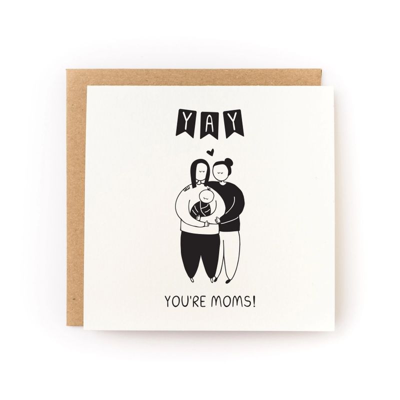 Yay You're Moms Letterpress Card