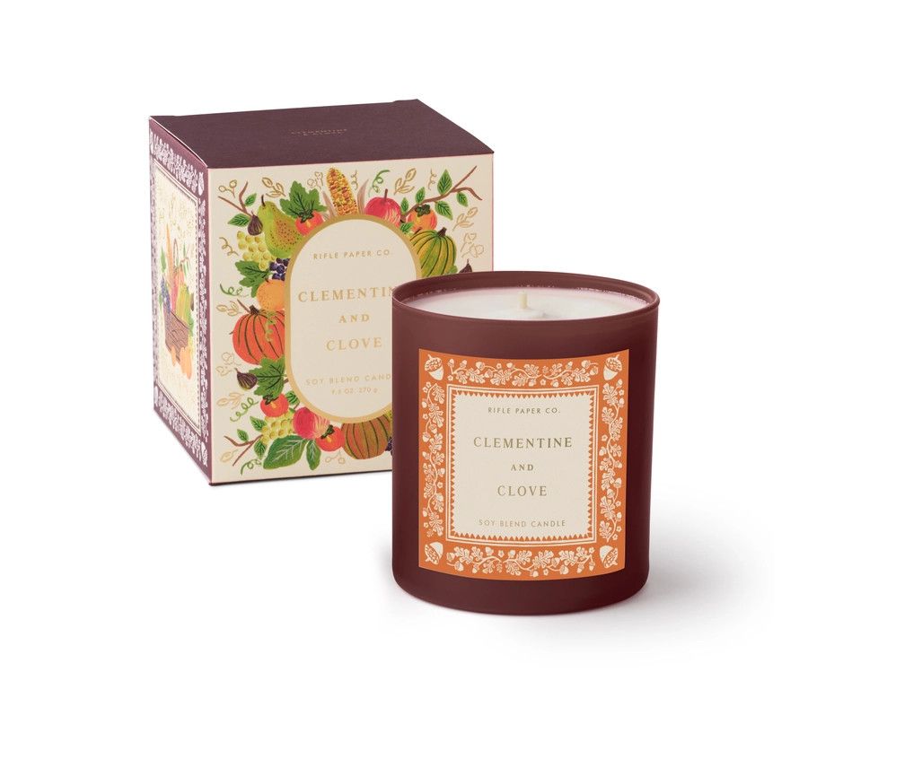Clementine &amp; Clove 9 oz Glass Candle