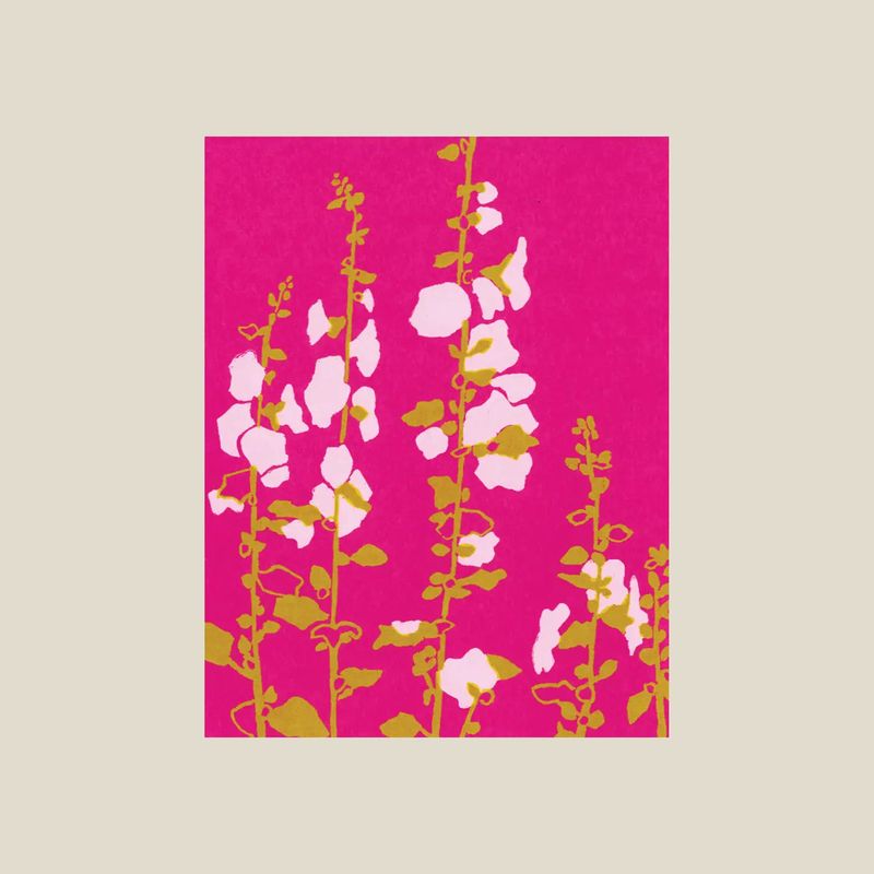 Hollyhock Silkscreen Greeting Card