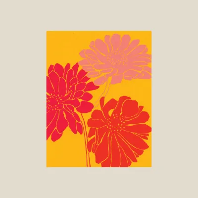 State Fair Zinnias Silkscreen Greeting Card