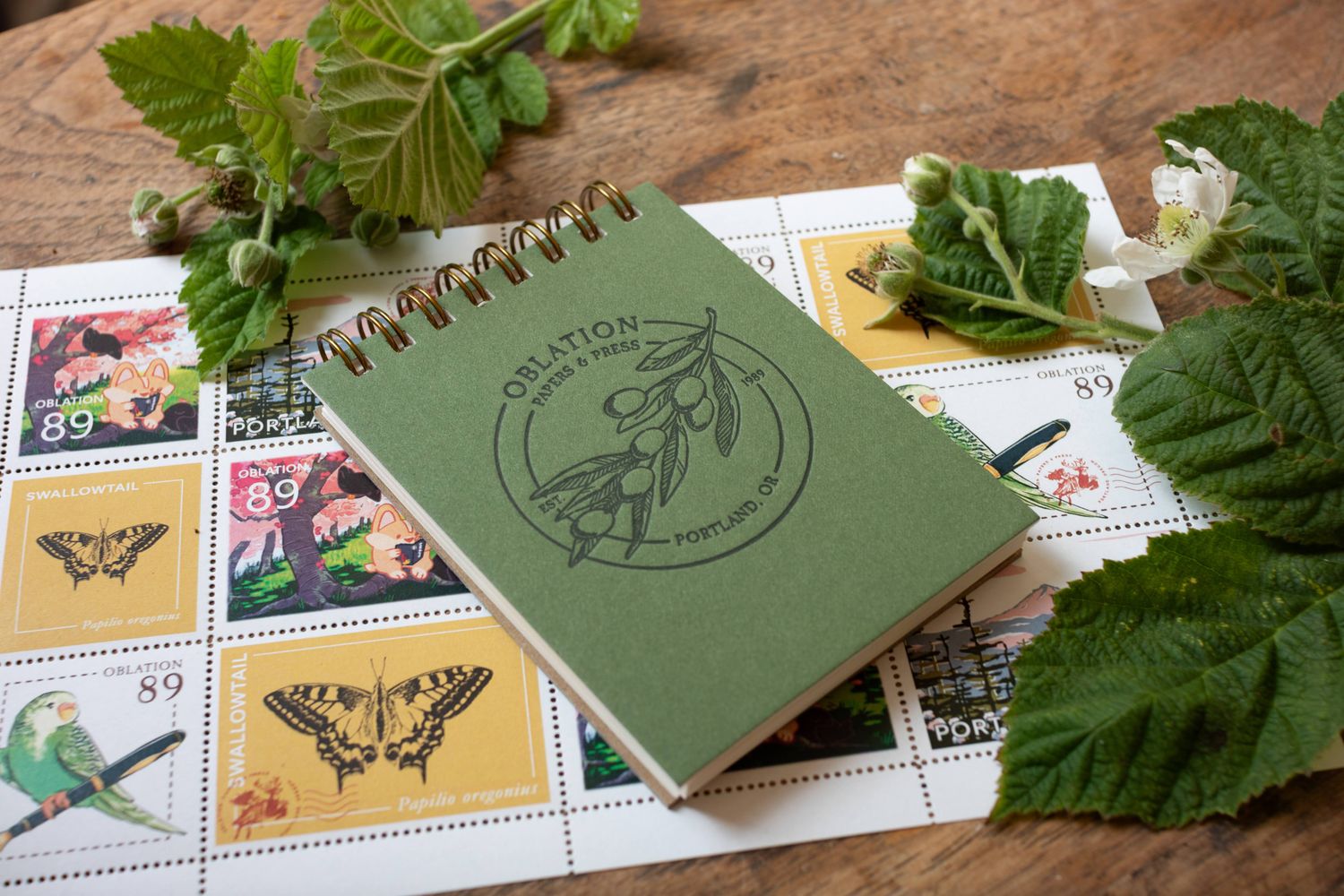 Oblation Mini Spiral Jotter Notepad (Olive)