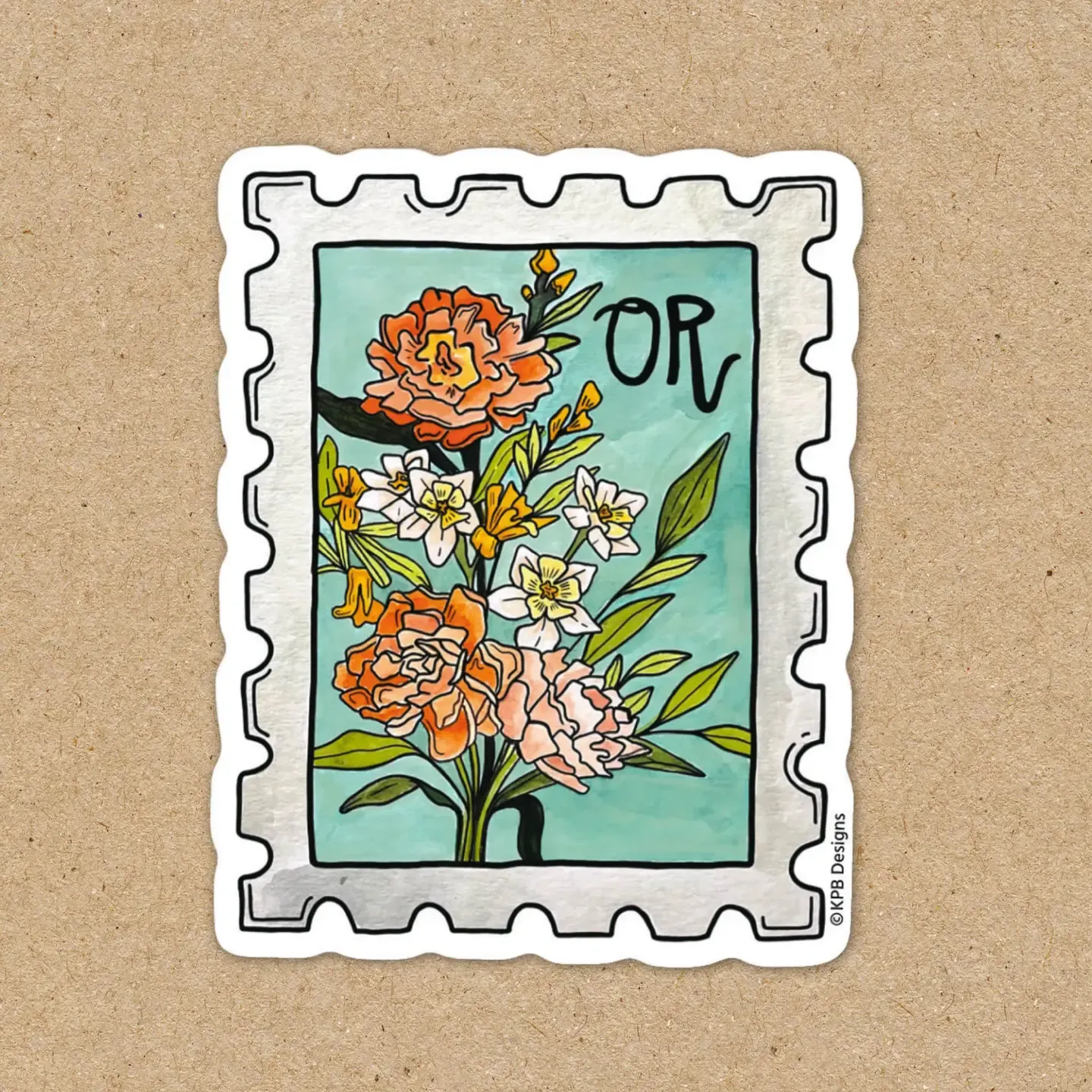 Oregon Flower Stamp Vinyl Sticker
