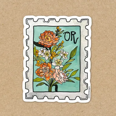 Oregon Flower Stamp Vinyl Sticker