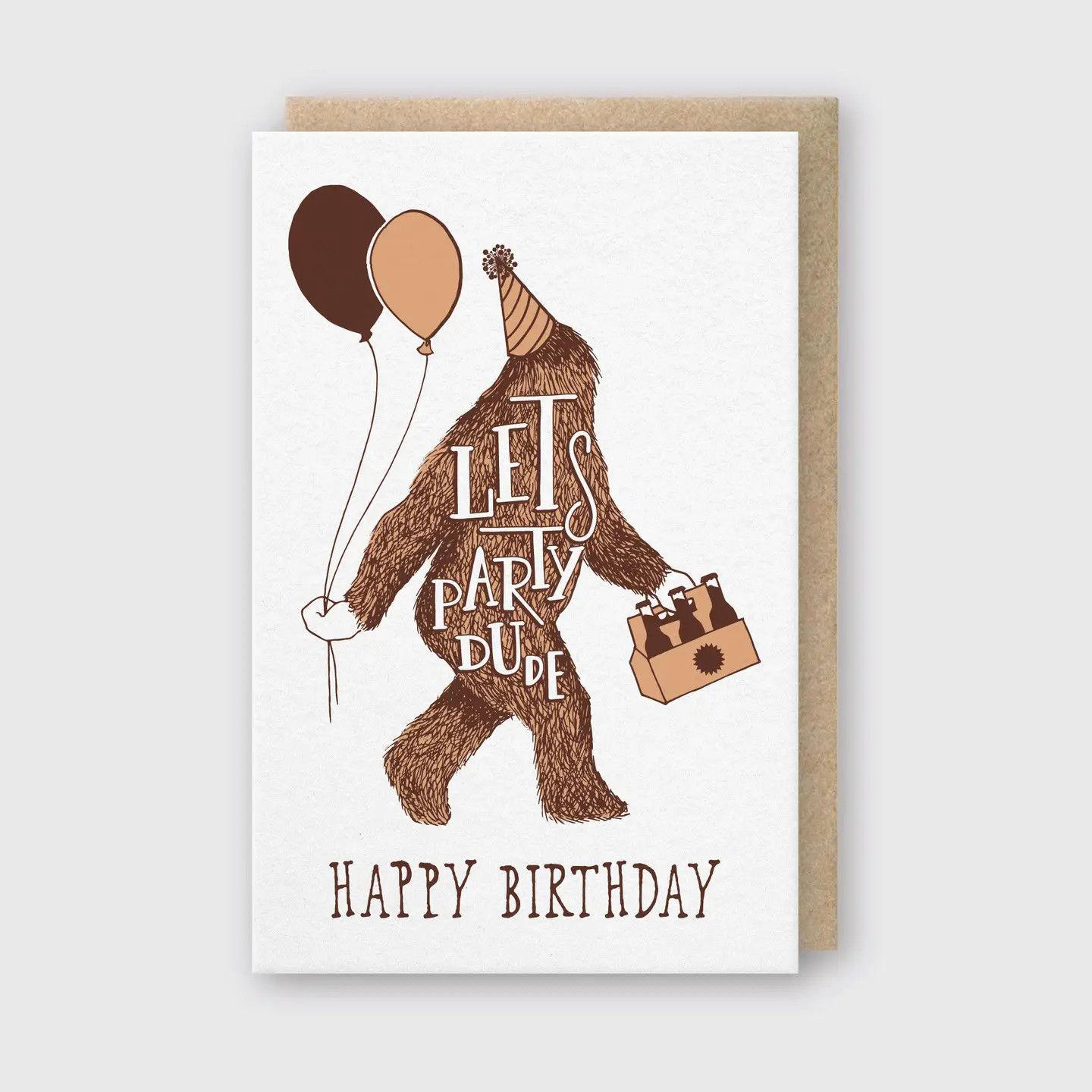 Happy Birthday Sasquatch Letterpress Card