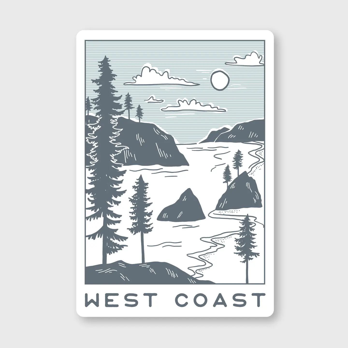 West Coast Beach Sticker