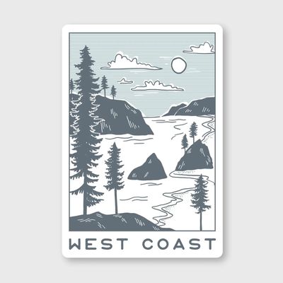 West Coast Beach Sticker