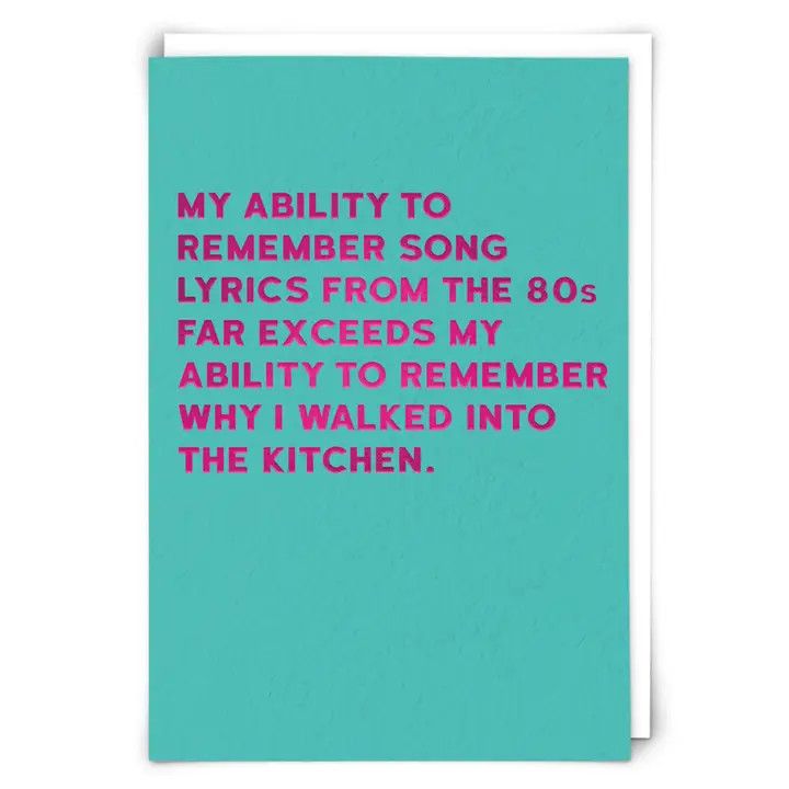 80s Song Lyrics Greeting Card