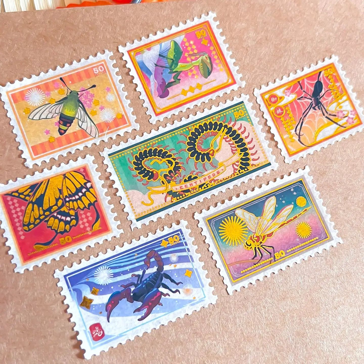 Gold Foil Bug Stamp Washi Tape