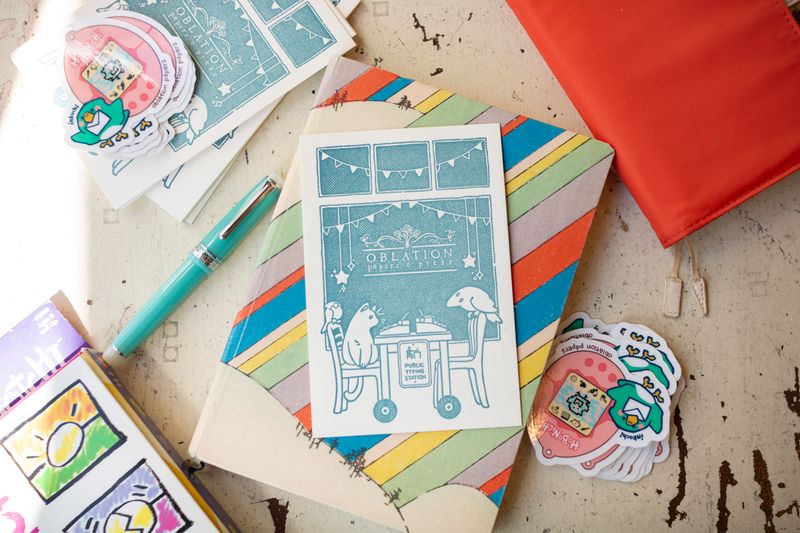 Oblation Papers &amp; Press Letterpress Postcard (Typing Station)