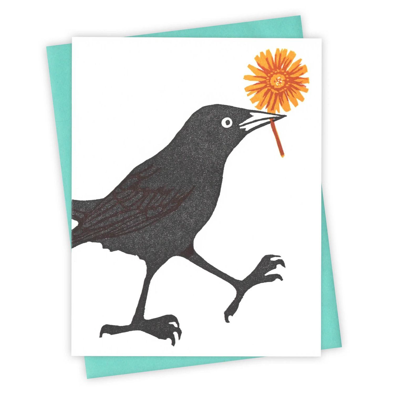 Sunny Side Grackle Letterpress Card