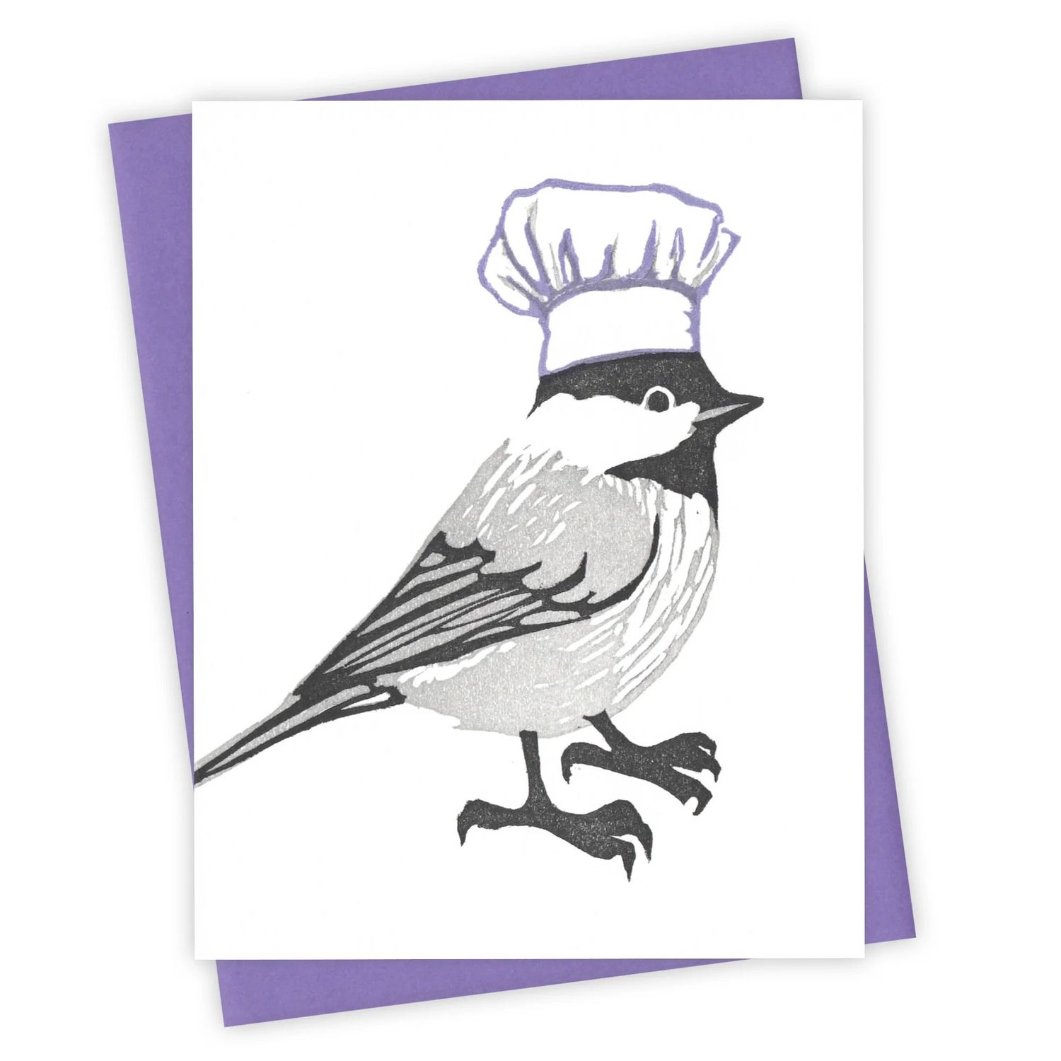 Little Chef Chickadee Letterpress Card