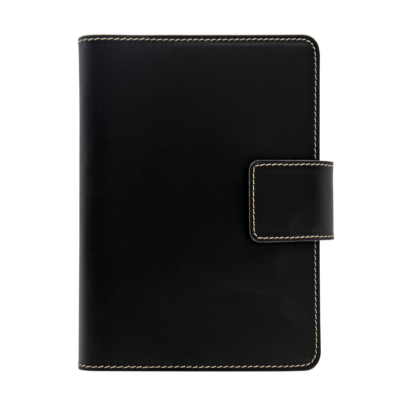 Pescara Leather Journal with Snap Closure - Black