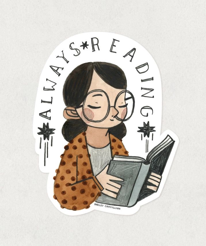 Always Reading Books Sticker
