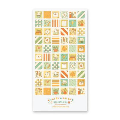 Cozy Desk Patchwork Sticker Sheet