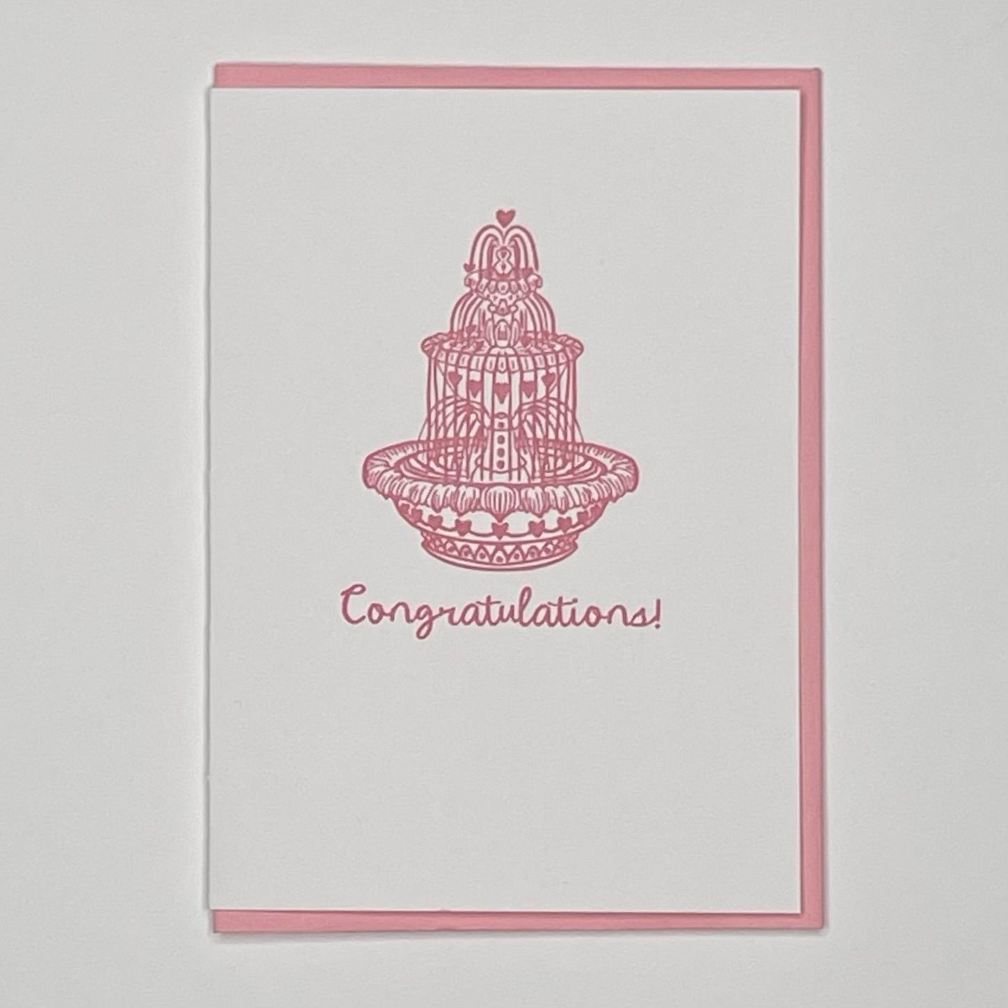 Love Fountain Letterpress Greeting Card