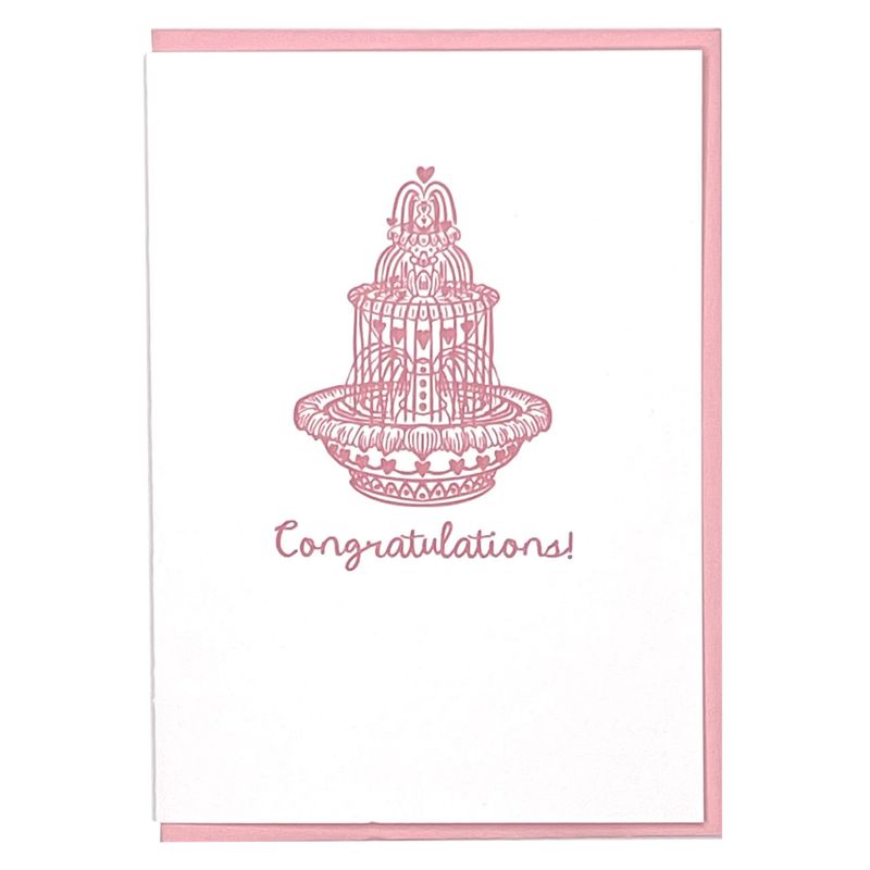 Love Fountain Letterpress Greeting Card