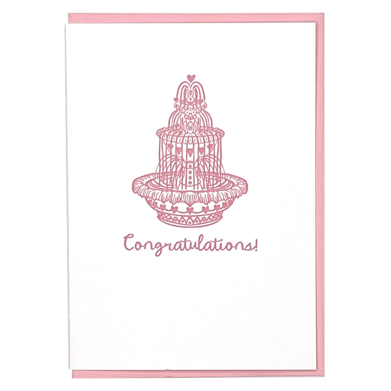 Love Fountain Letterpress Greeting Card