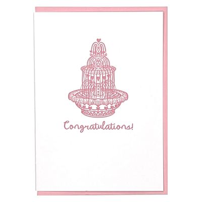 Love Fountain Letterpress Greeting Card