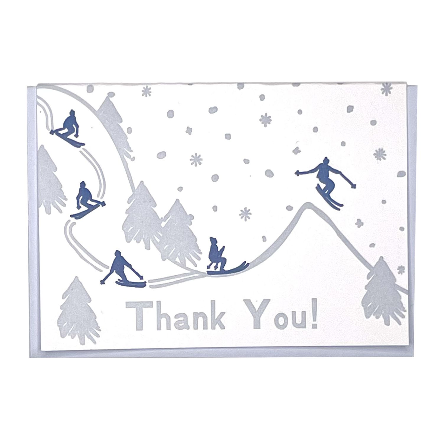 Ski Thank You Letterpress Greeting Card