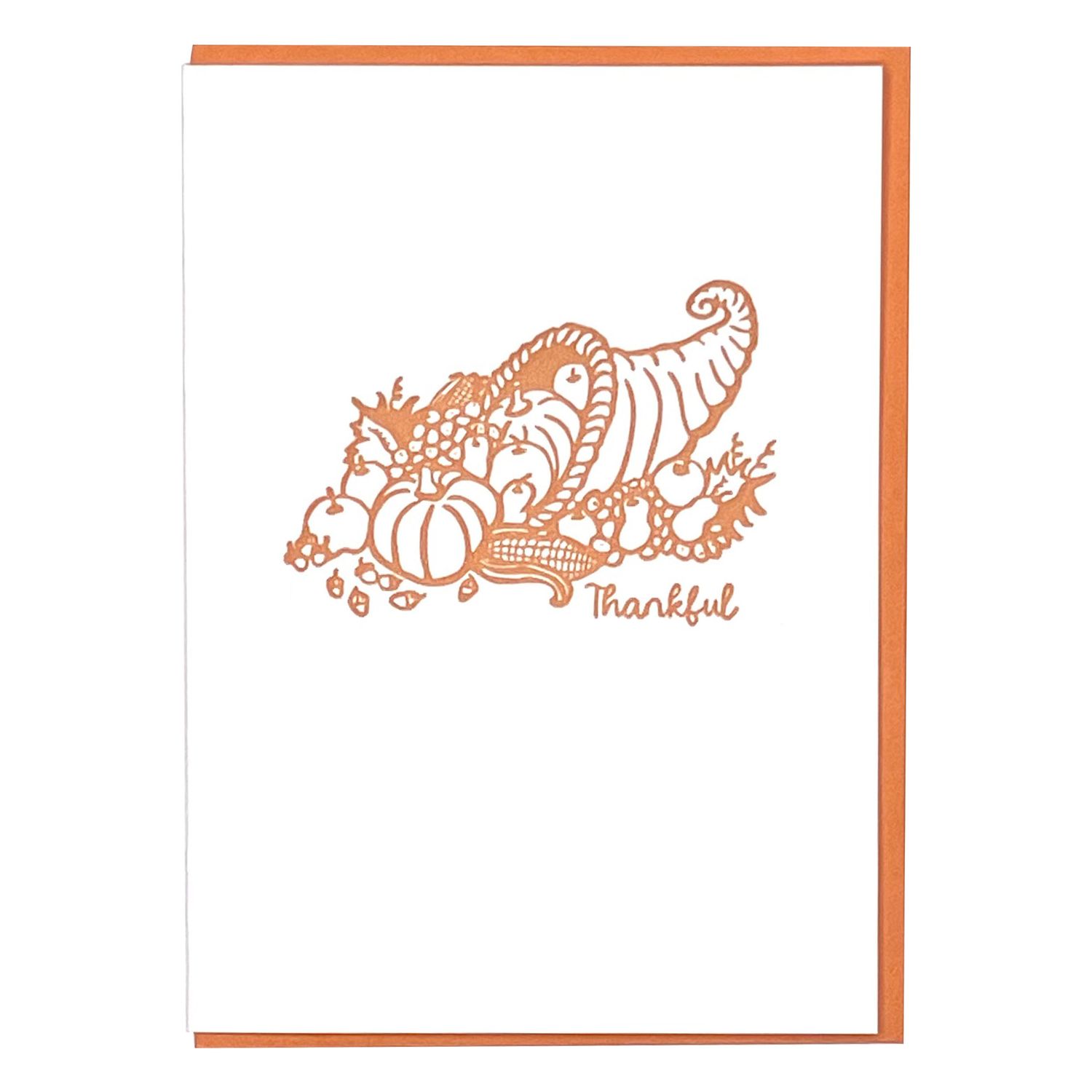 Cornucopia Letterpress Greeting Card