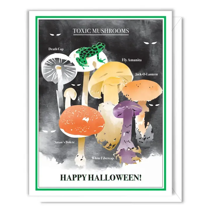 Toxic Mushrooms Halloween Card