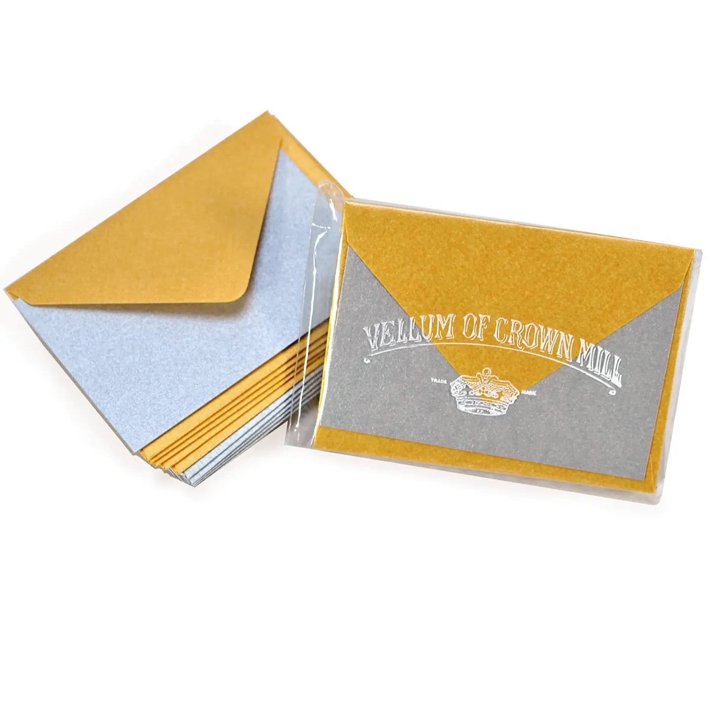 Crown Mill Metallic Mini Note Card Set - Silver and Gold