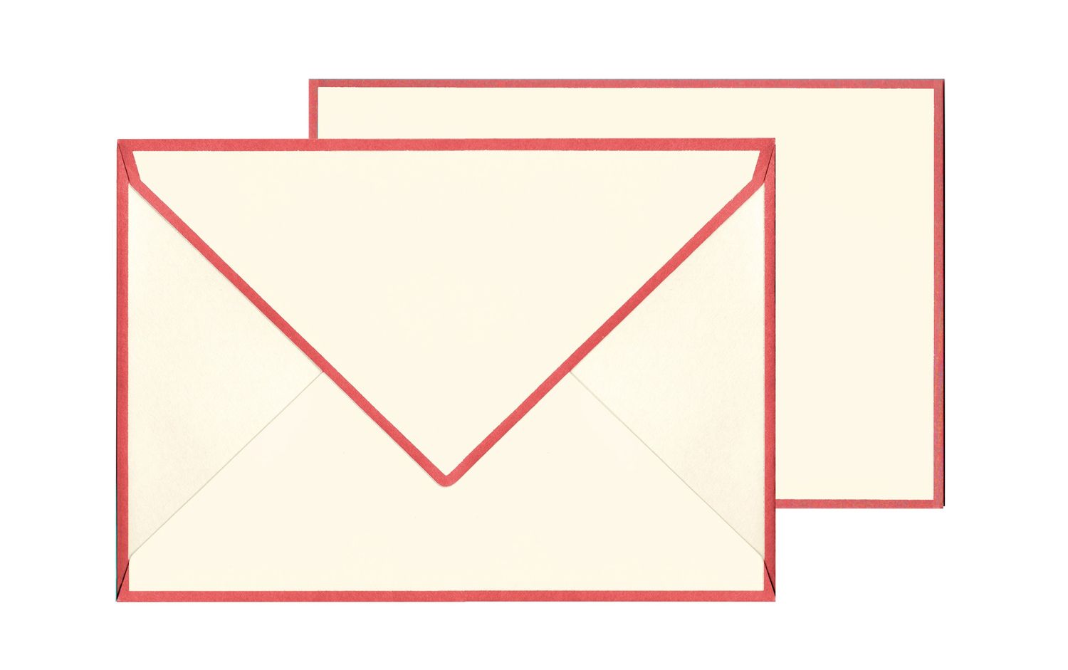 Original Crown Mill Edge Note Card Box - Cream/Red