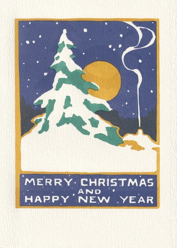 Winter Moonlight Letterpress Holiday Cards (box of 8)