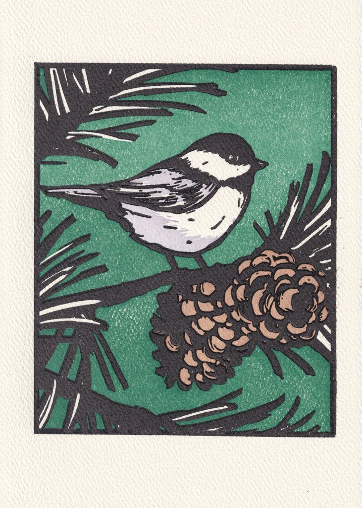 Black Capped Letterpress Holiday Cards (box of 8)