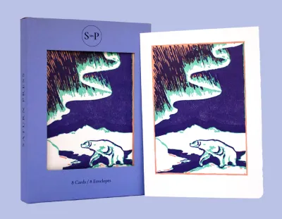 Polar Nights Letterpress Holiday Cards (box of 8)