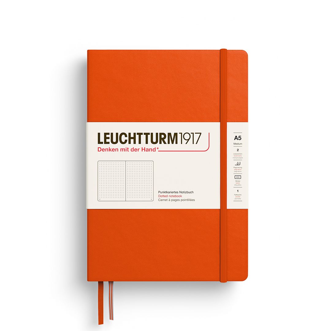 Leuchtturm1917 A5 Medium Hardcover Notebook - Pumpkin, Dotted