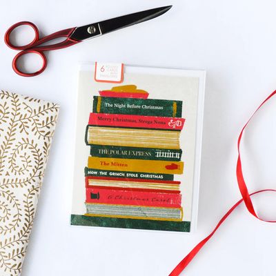 Stack of Christmas Books Cards (box of 6)