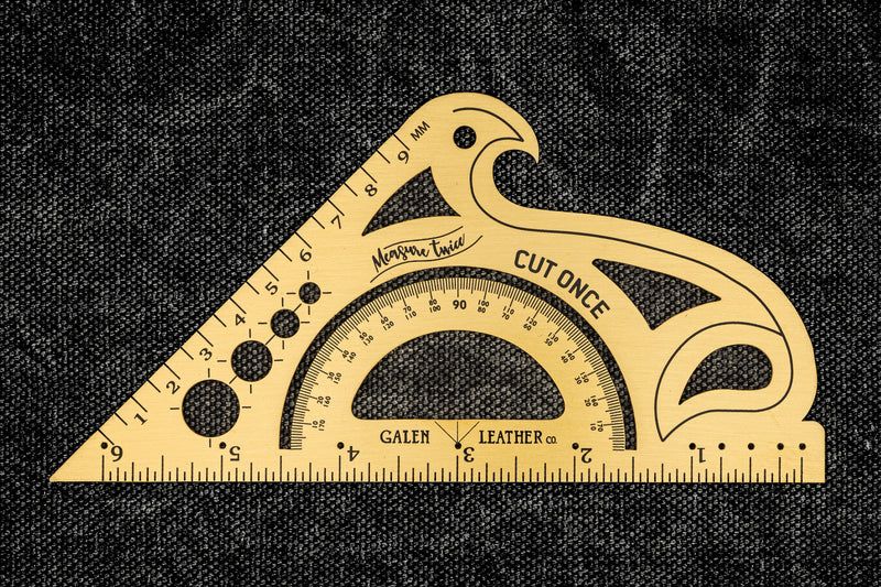 Galen Leather The Drafting Companion – Vintage-Inspired Brass All-in-One Artisan Protractor