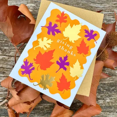 Fall Leaves Thanksgiving Card