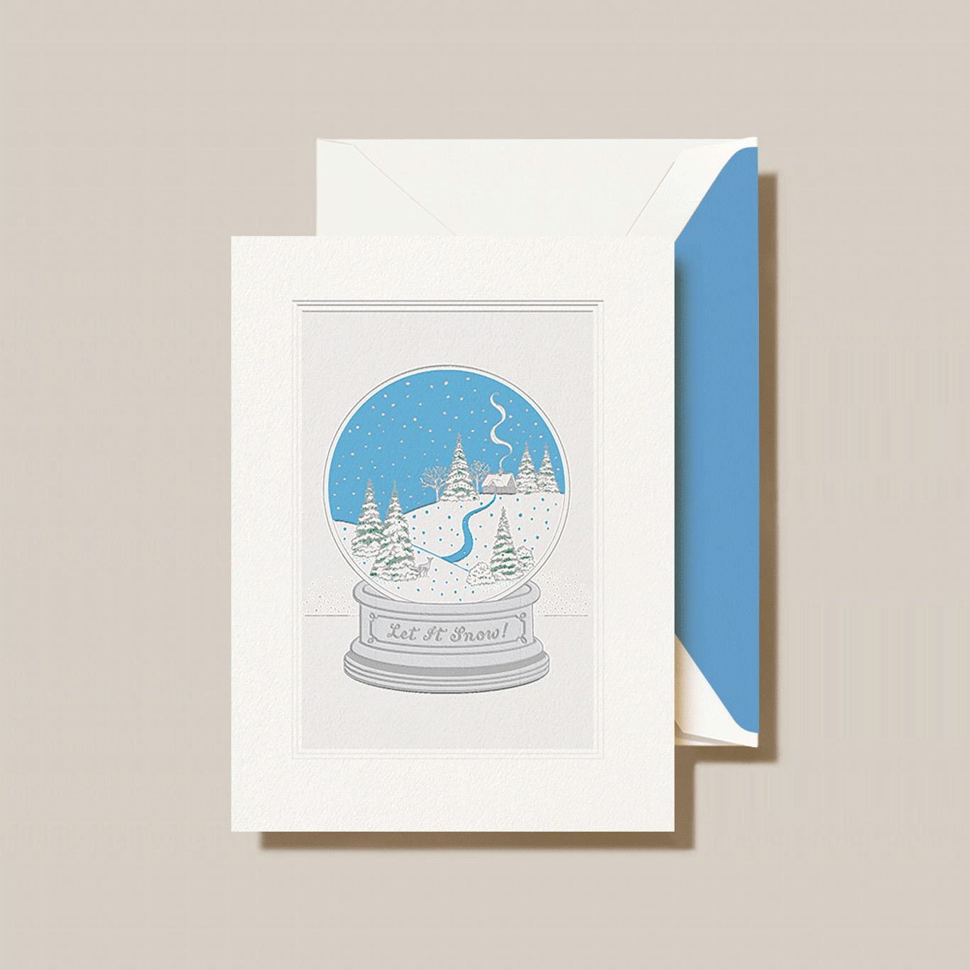 Snow Globe Engraved Holiday Cards (Box of 10)