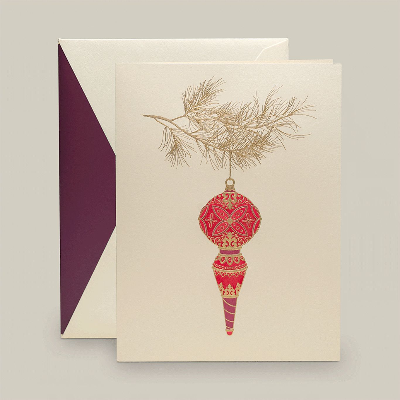 Finial Ornament Engraved Holiday Cards (Box of 10)