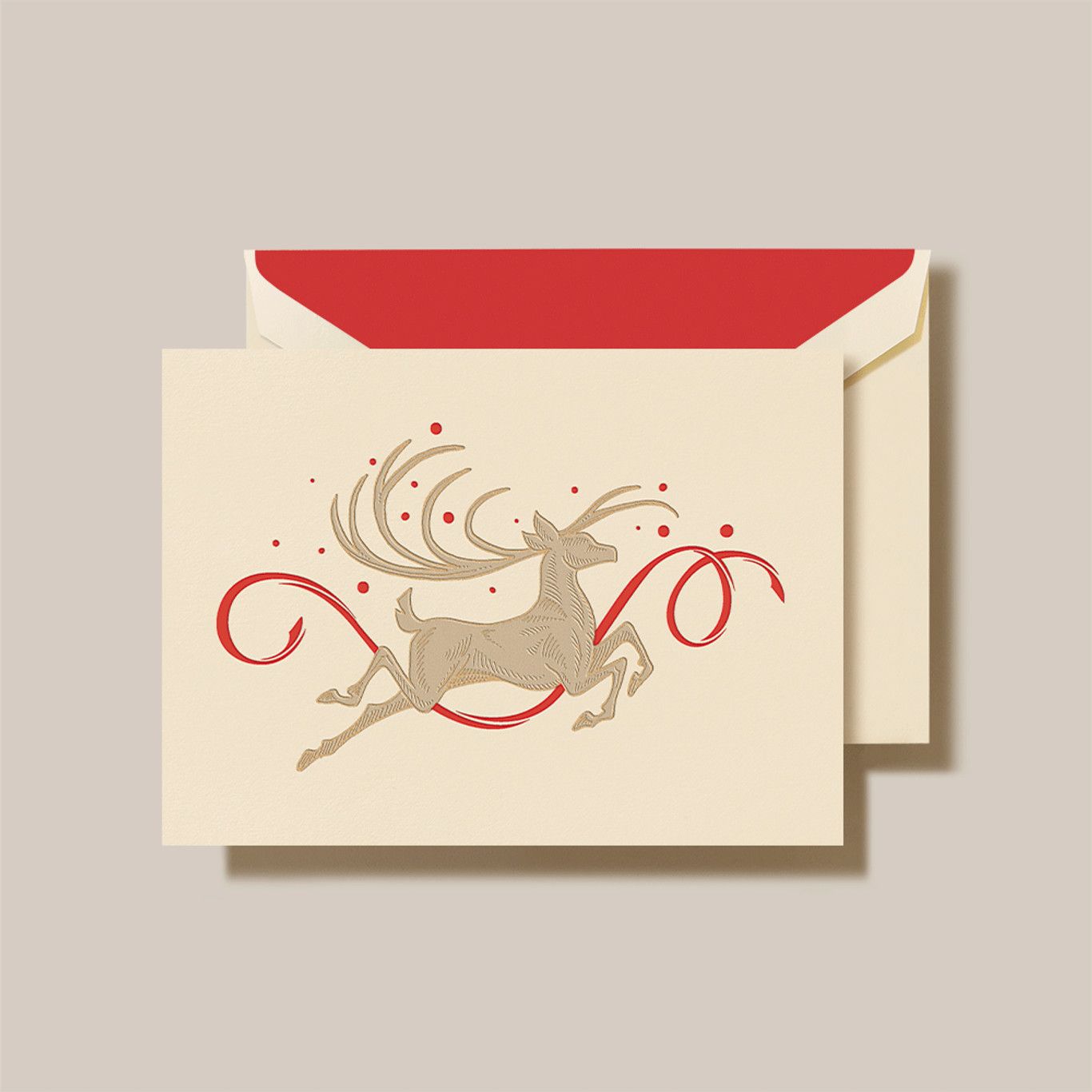 Regal Stag Engraved Holiday Cards (Box of 10)